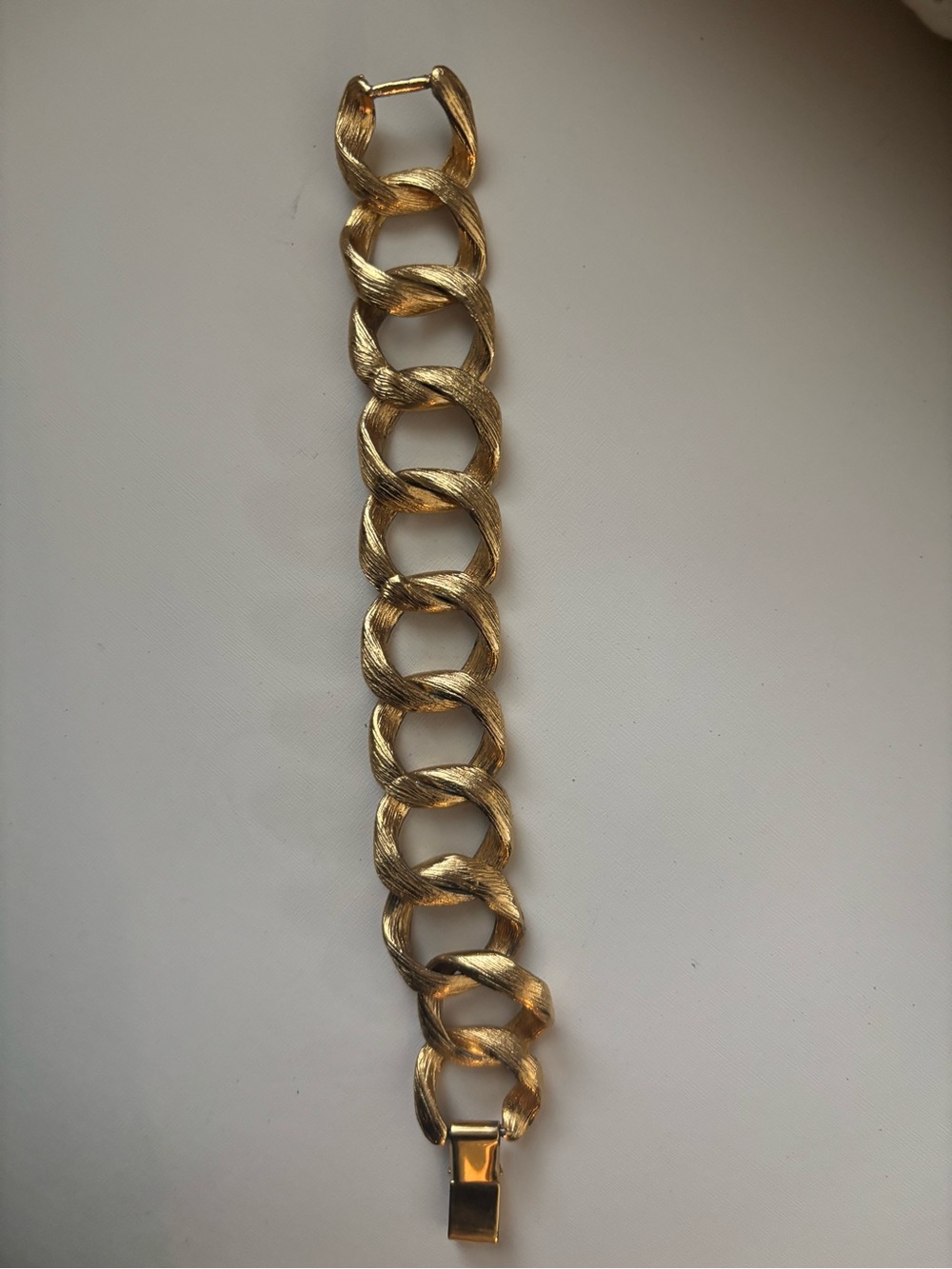 Chunky Textured Gold Chain Bracelet